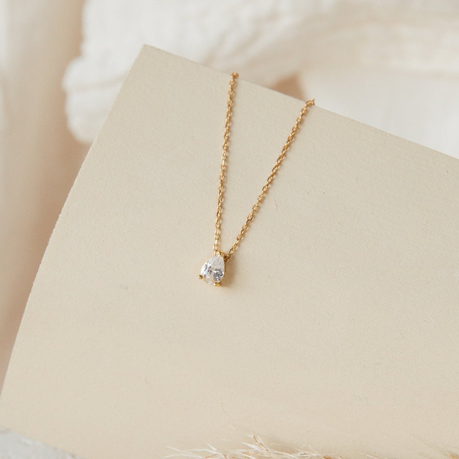 Birne Diamant - Tropfenförmige Diamant-Halskette