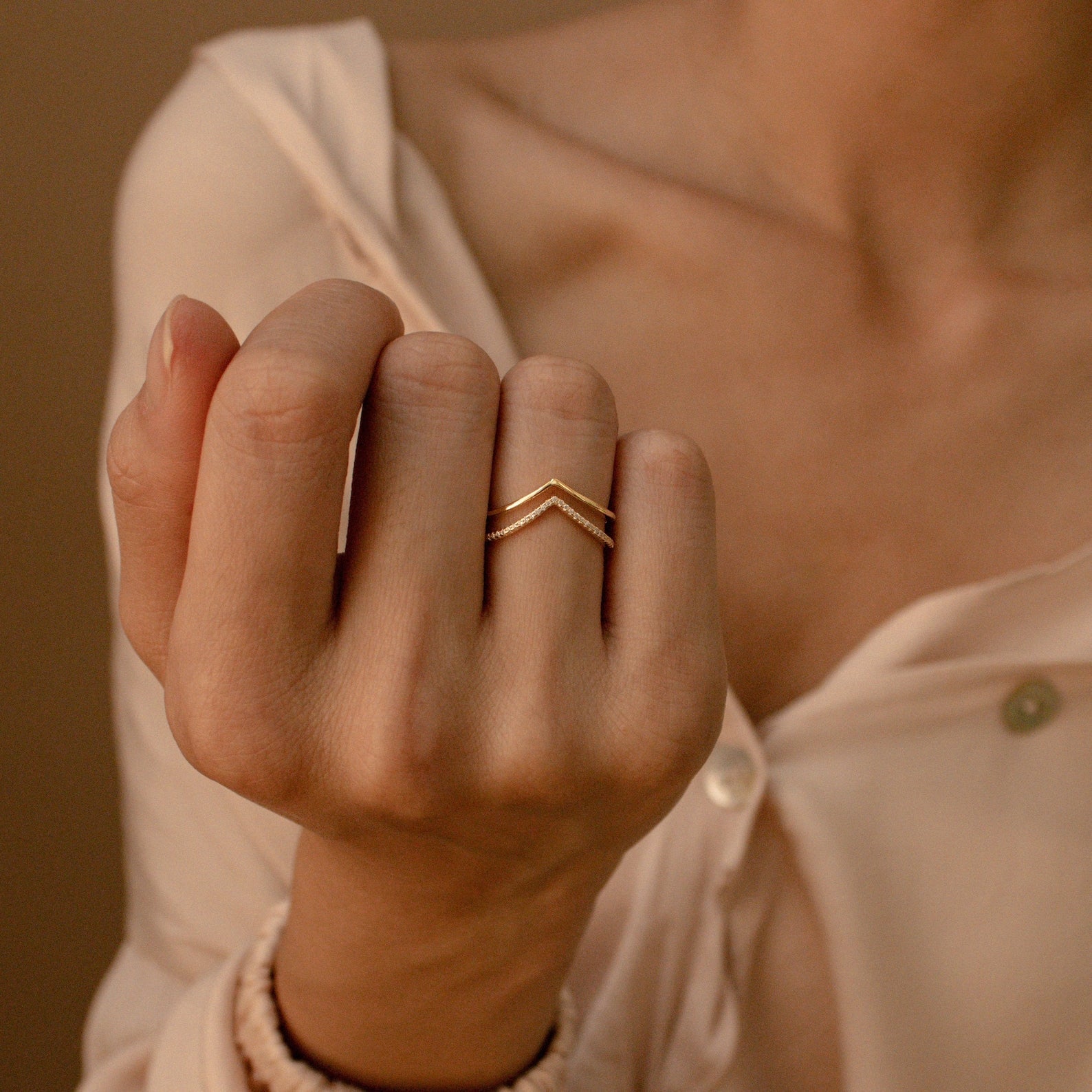 Eva – Set von Geschwungenen Stapelringen