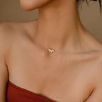 Marquise Diamant-Halskette - Eingelassener Marquise Stein