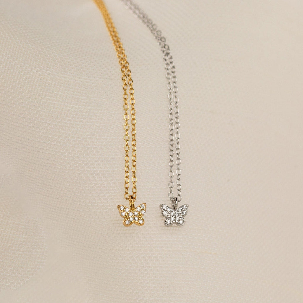 Mandy – Halskette Schmetterling Pavé