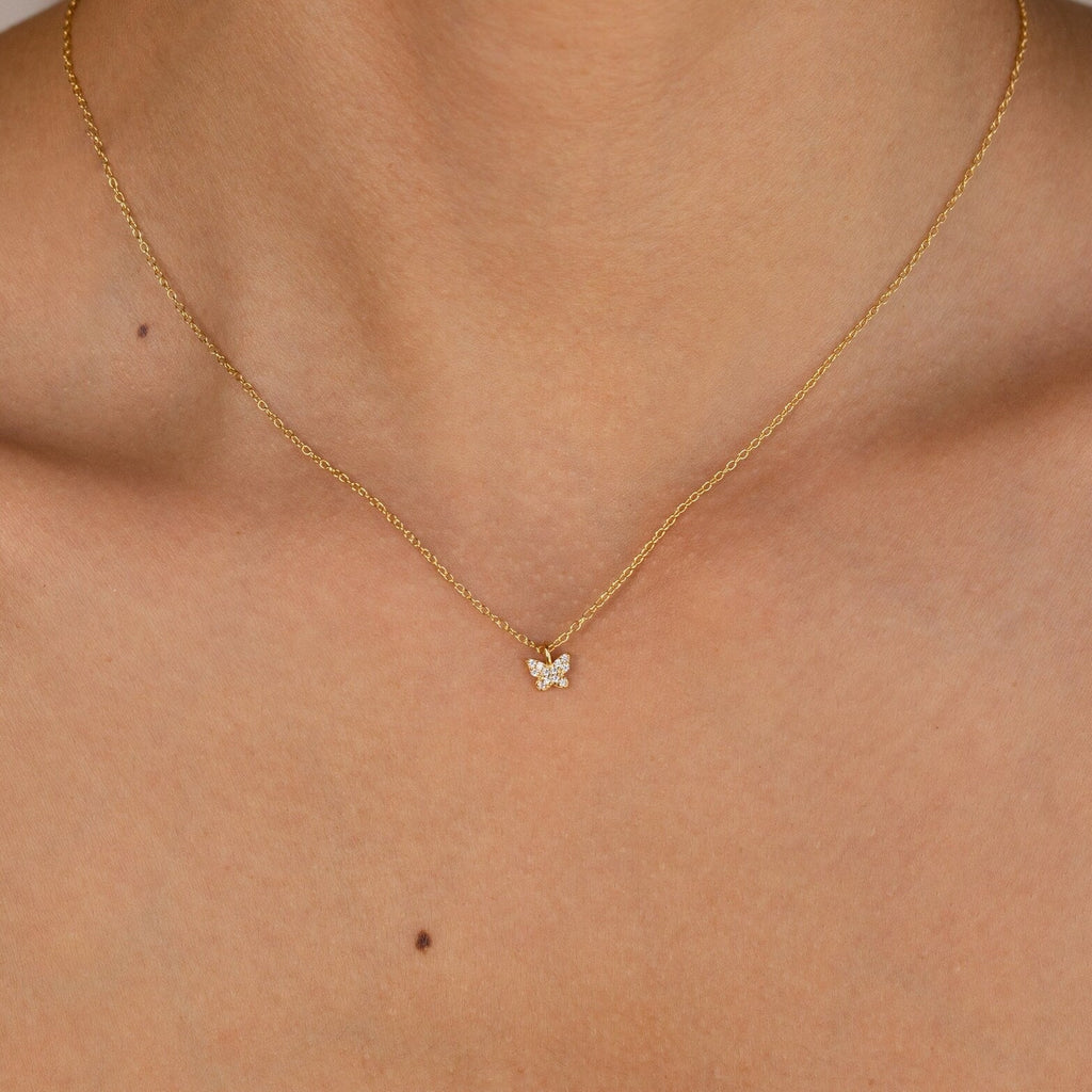 Mandy – Halskette Schmetterling Pavé
