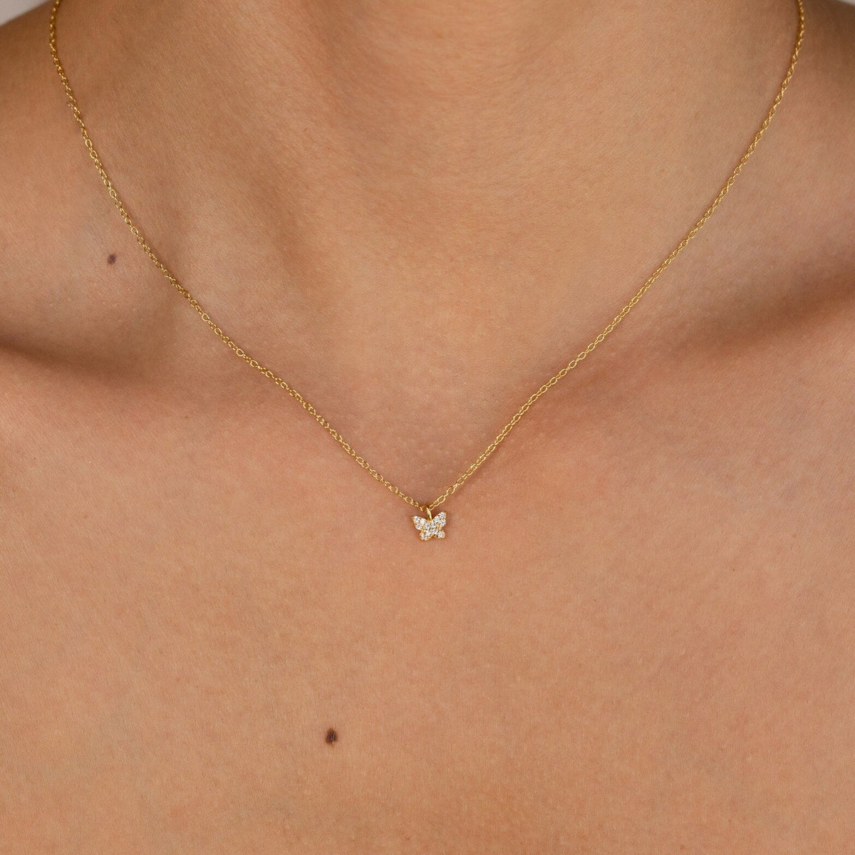 Mandy – Halskette mit Schmetterling-Pavé