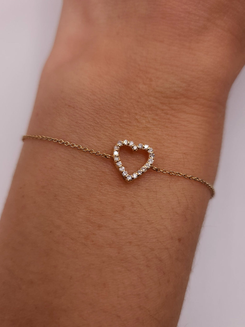 Offenes Herz Armband in Gold