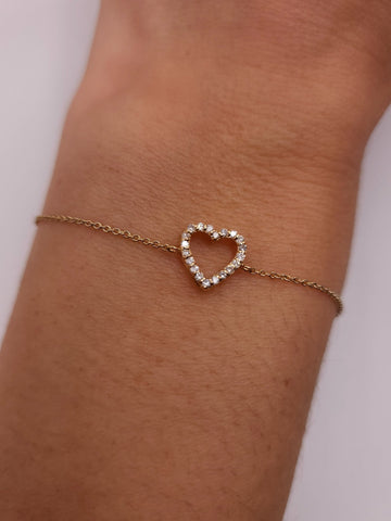 Offenes Herz Armband in Gold
