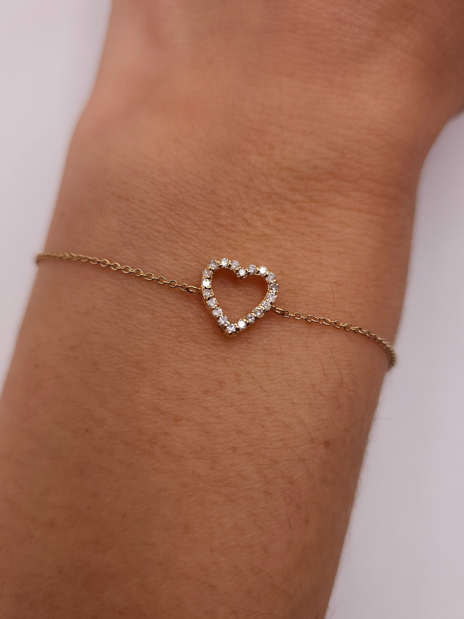 Offenes Herz Armband in Gold