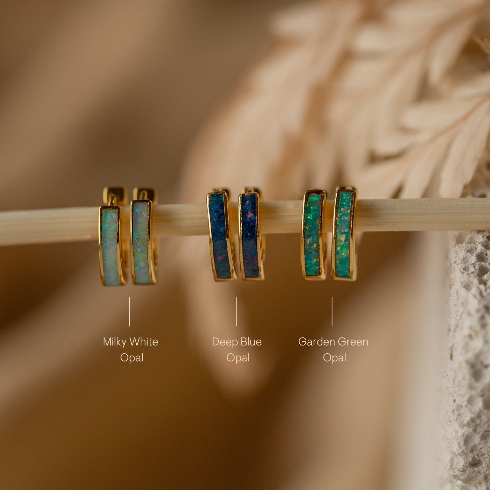 Opal-Intarsien-Ringe - Opal-Ohrschmuck