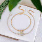 Minimalistische Herz Fußkette - Herz-Glieder-Fußkette