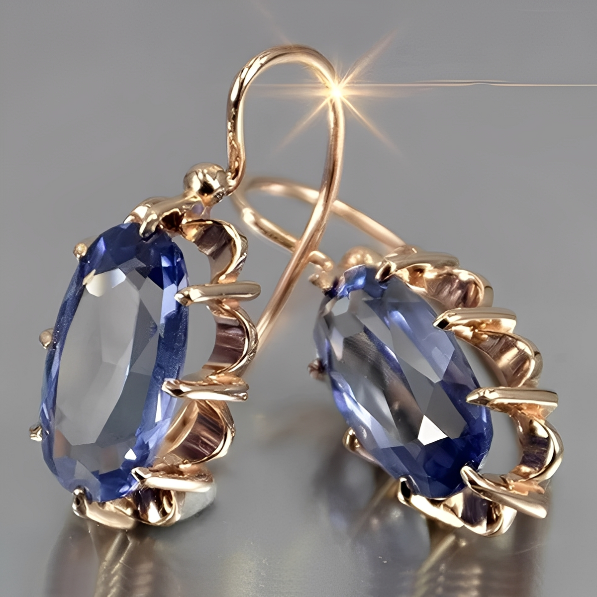 Jayela – Vintage-Ohrringe mit blauen Details