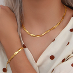 Alina – Set Halskette & Armband Elegant Vergoldet Verflochten