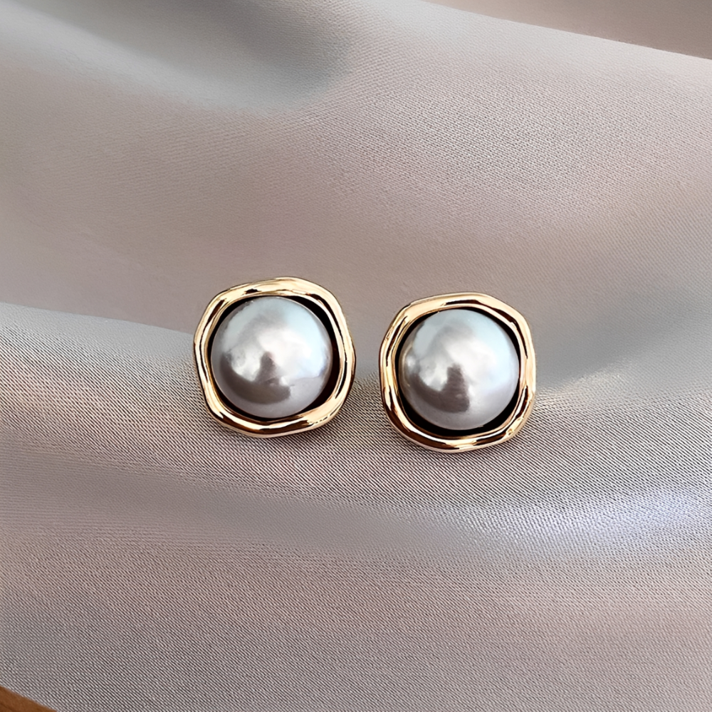 Damen Vintage-Ohrringe mit runden Schmuckdetails