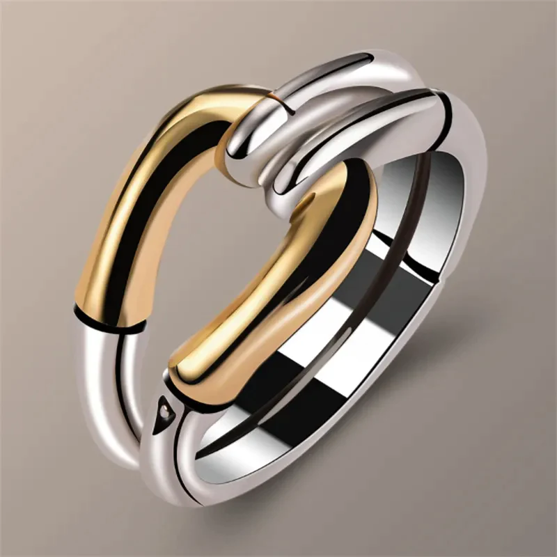Cassia – Vintage Verknoteter Ring in Gold & Silber
