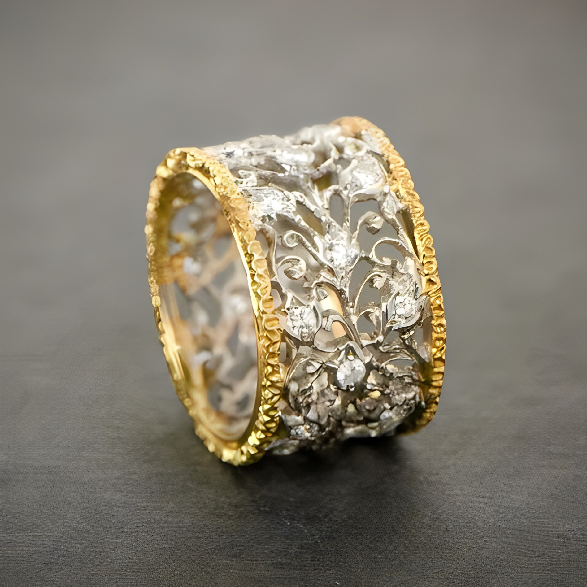 Yona – Vintage Efeu Ring mit Zirkon