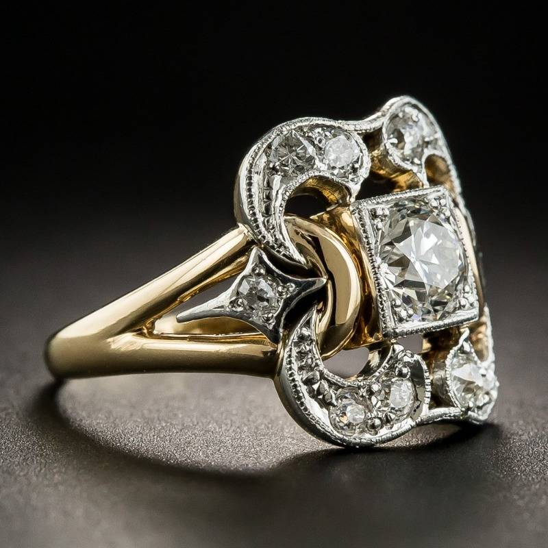 Isla – Vintage-Ring aus edlem Metall und Zirkonia