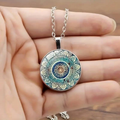 Florine – Vintage Mandala Runde Blaue Halskette