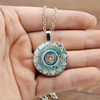 Florine – Vintage Mandala Runde Blaue Halskette