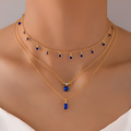 Sylva – Vintage-Halskette in Gold mit Blauen Zirkonias