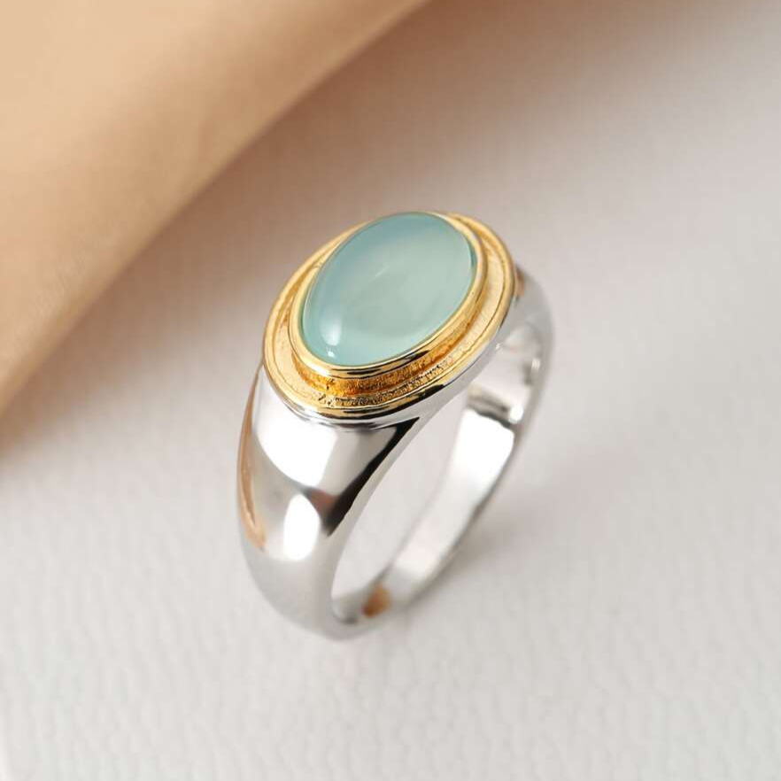 Gabi – Vintage-Ring mit grünem Mondstein