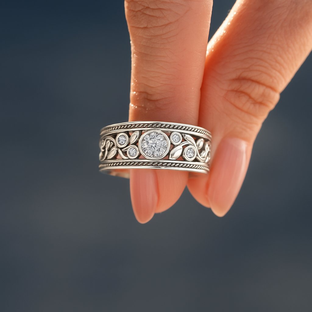 Dalia – Vintage-Ring aus Silber mit Zirkonia