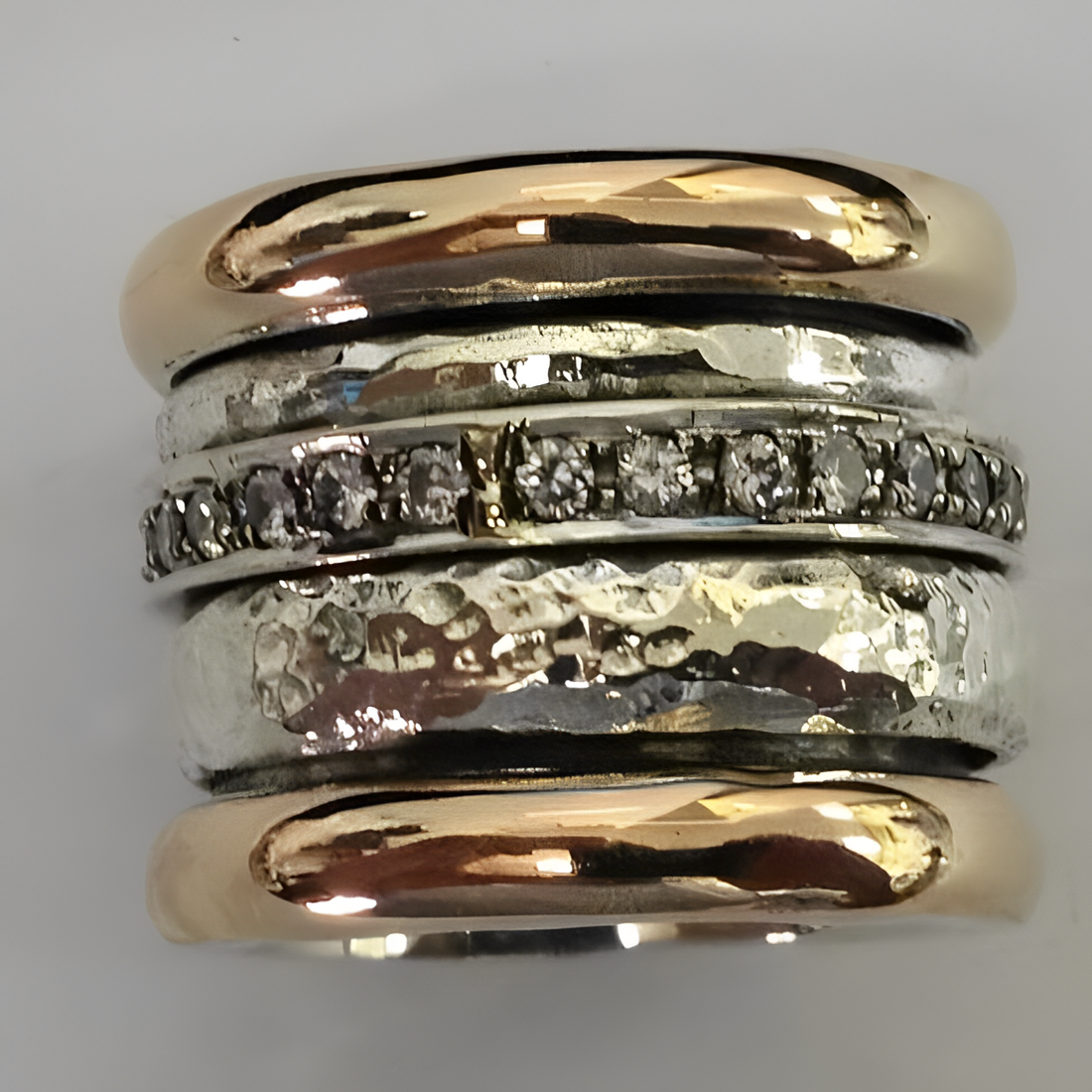 Maellie – Vintage Breiter Ring in Gold und Silber