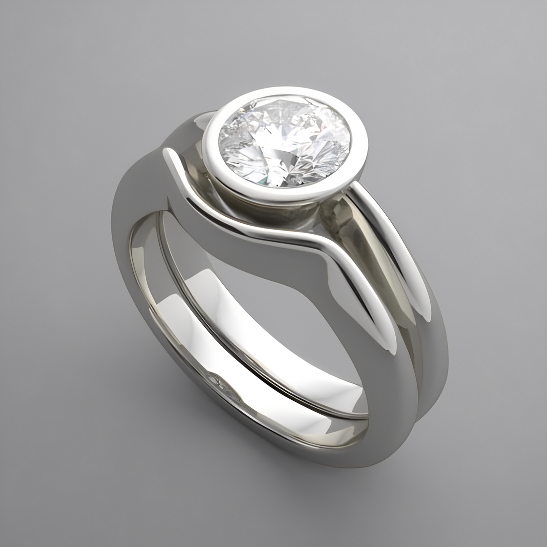 Aria – Vintage-Ring mit rundem weißem Detail
