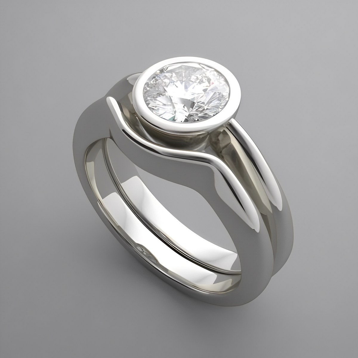 Aria – Vintage-Ring mit rundem weißem Detail