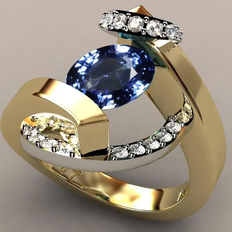 Azura – Vintage-Ring mit blauem Detail