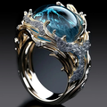 Selena – Vintage-Ring mit Ozeankristall