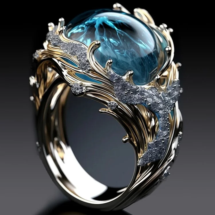 Selena – Vintage-Ring mit Ozeankristall