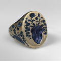 Bailey – Vintage-Ring mit blauer Blume aus Gold