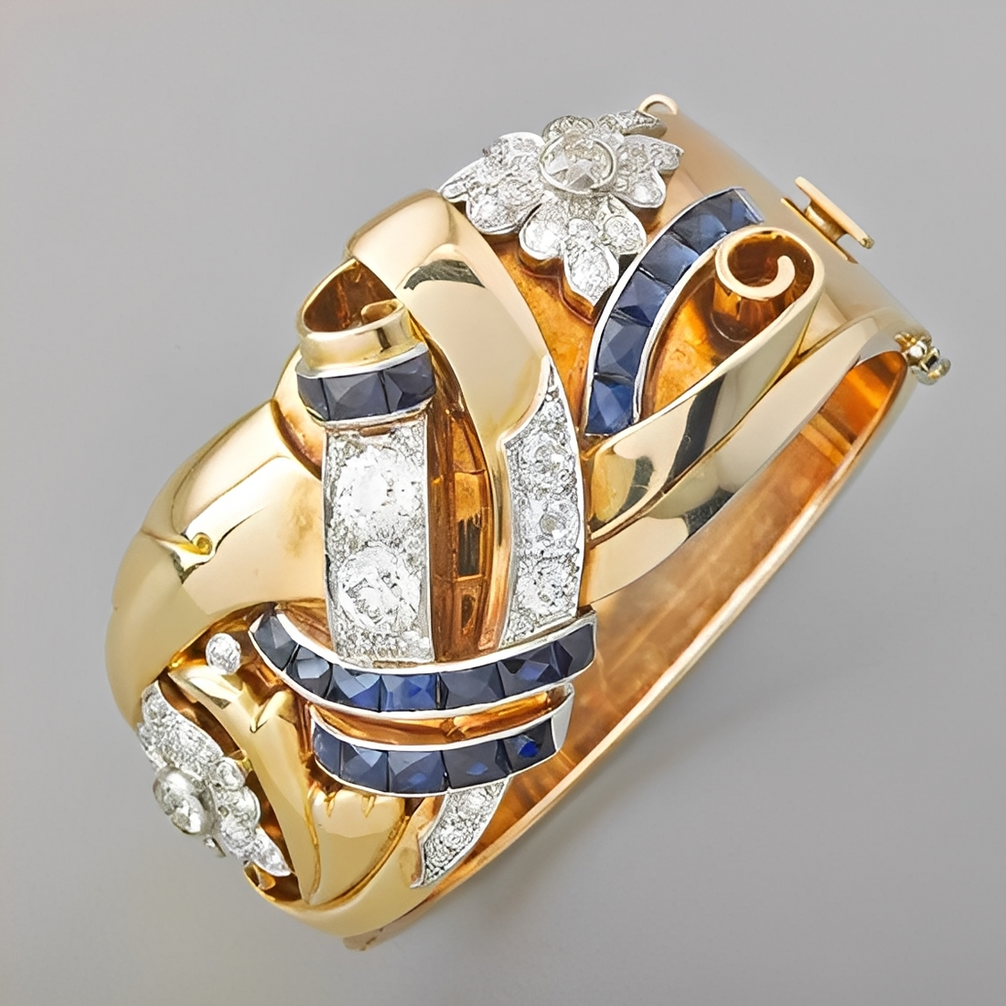 Mireille – Vintage-Ring mit blauem Detail