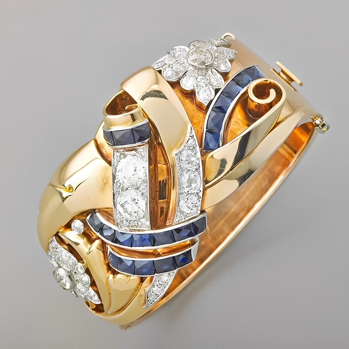 Mireille – Vintage-Ring mit blauem Detail