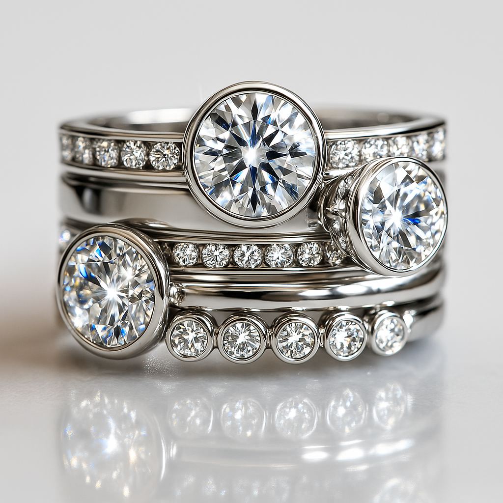 Elvie – Vintage-Ring aus hochwertigem Material mit Schichten und Kristallen