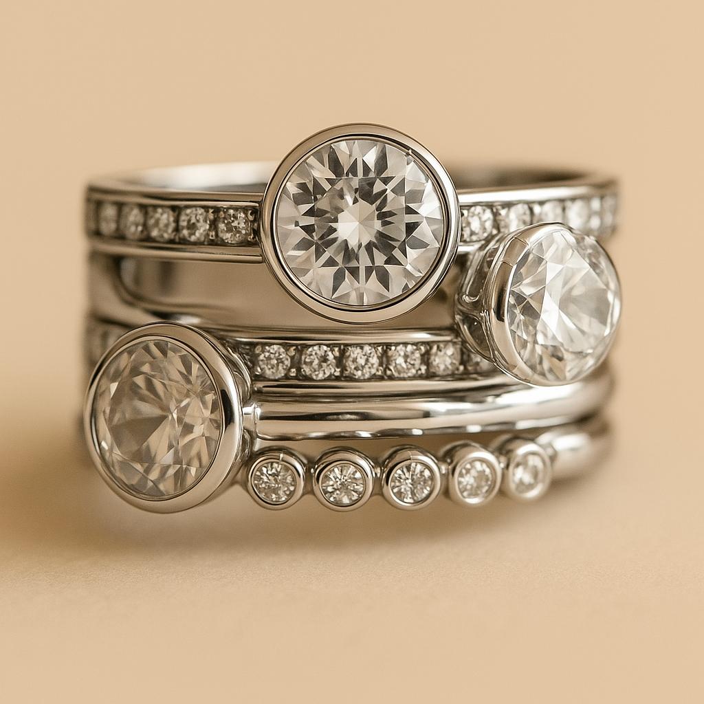 Elvie – Vintage-Ring aus hochwertigem Material mit Schichten und Kristallen