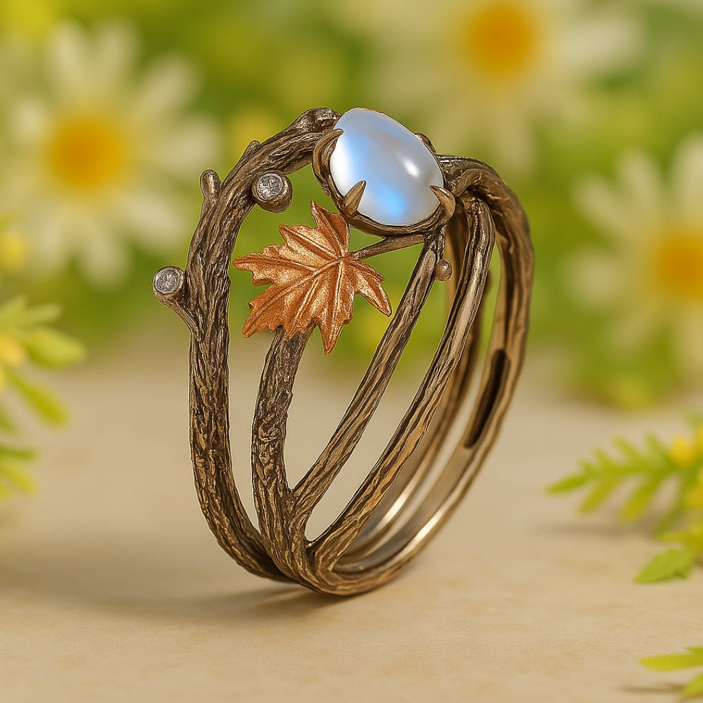 Celestia – Ring mit Mondstein und natürlichem Charme