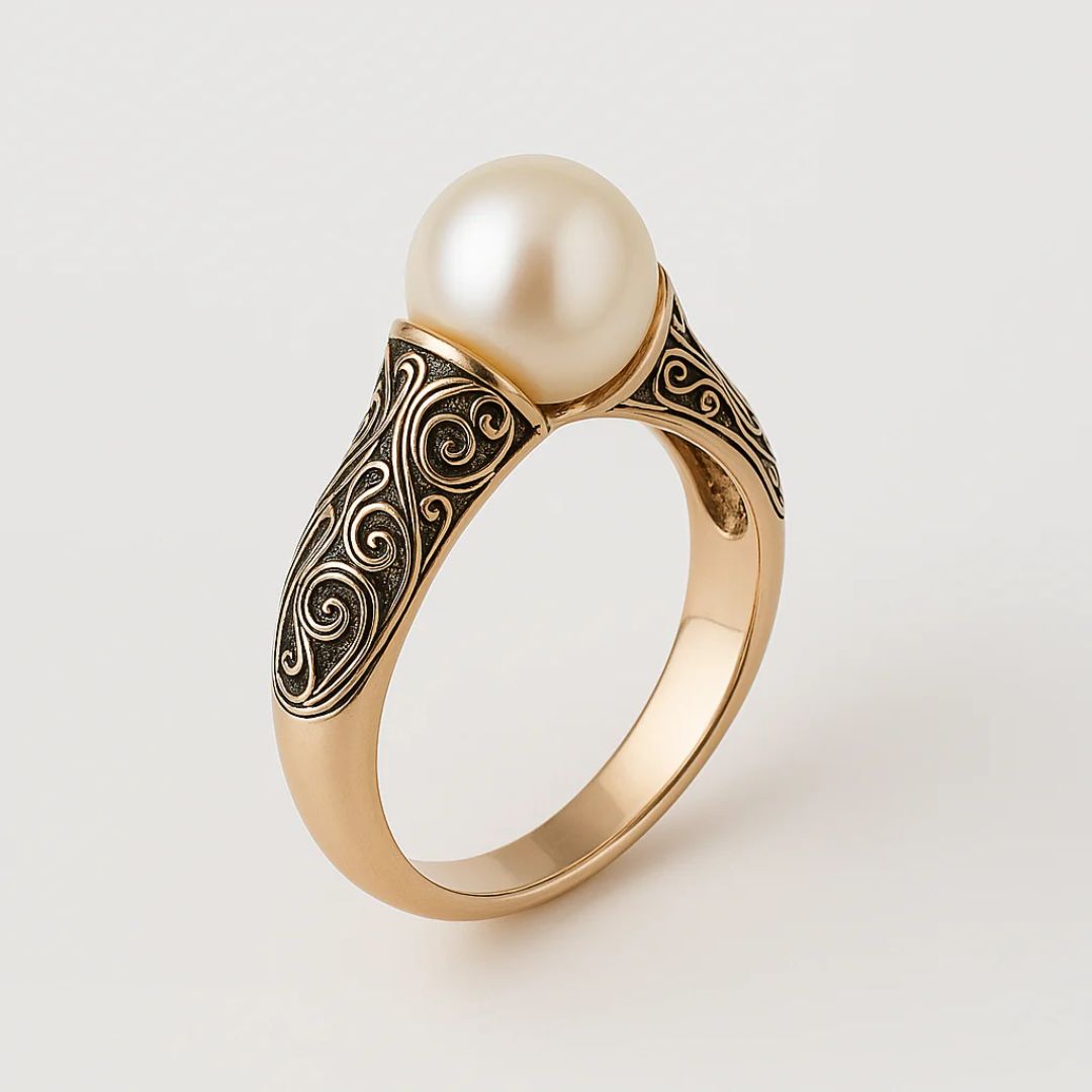 Damenring im Vintage-Stil mit dekorativem Schmuckdetail