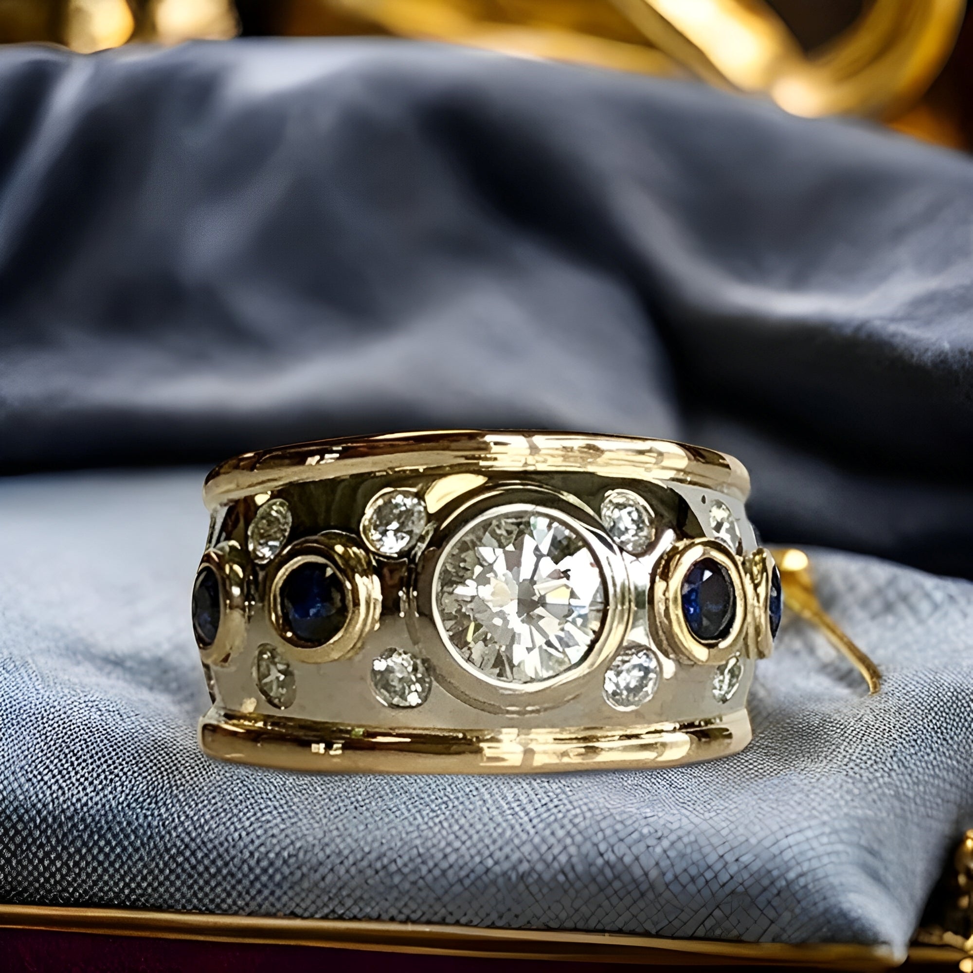 Sierra – Vintage Goldring mit Eingefasstem Zirkon