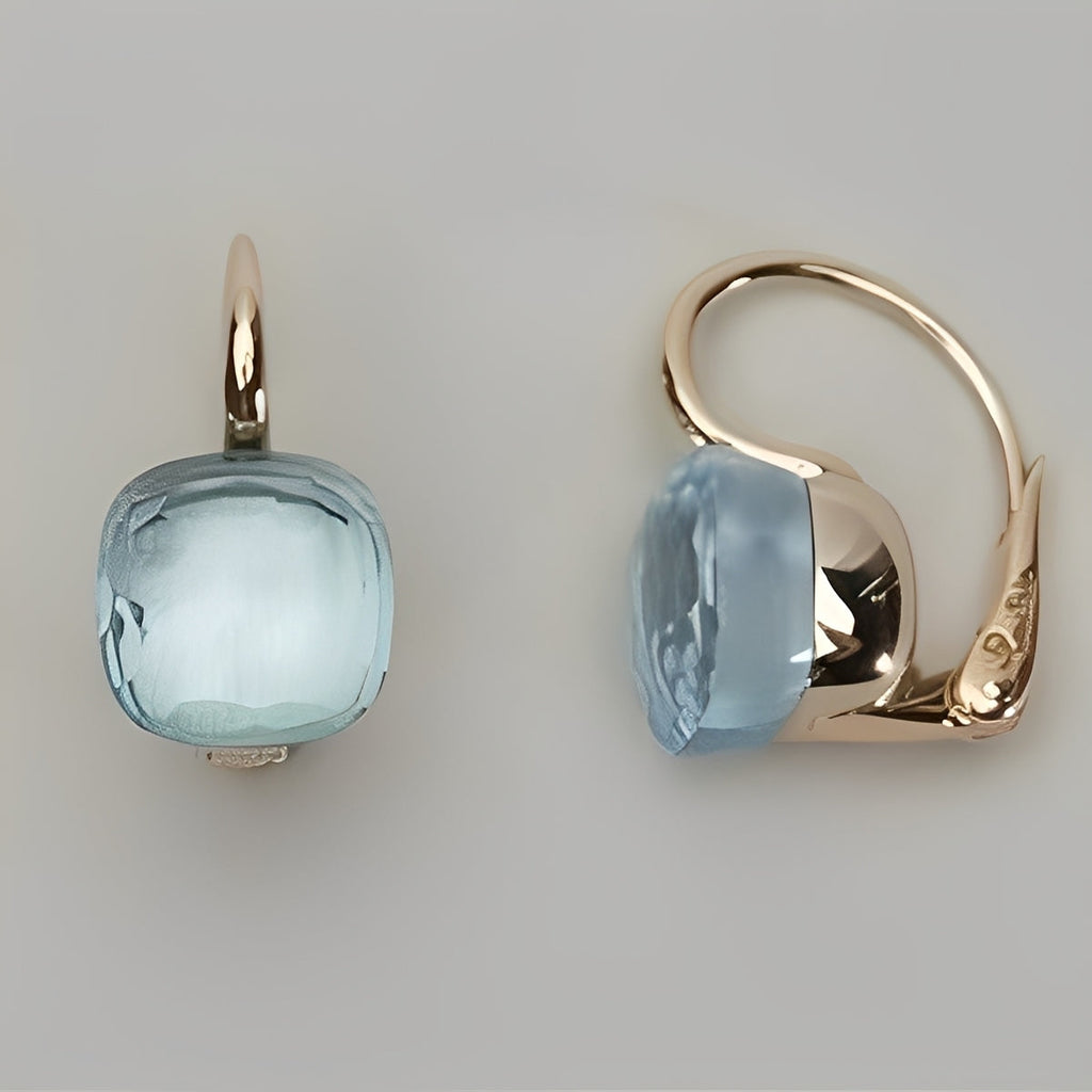 Manon – Ohrringe Zirkon Blau im Vintage-Stil