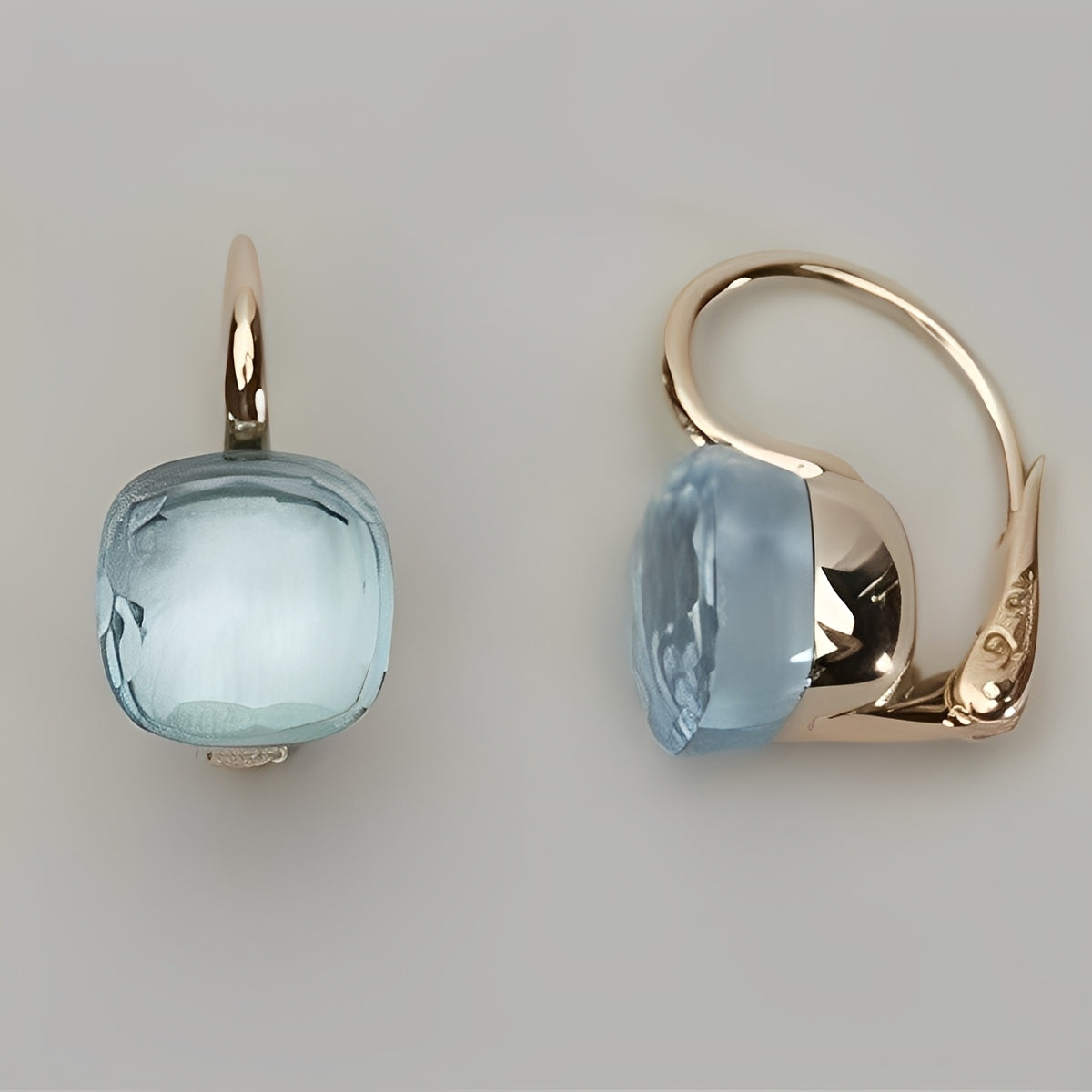 Manon – Ohrringe Zirkon Blau im Vintage-Stil