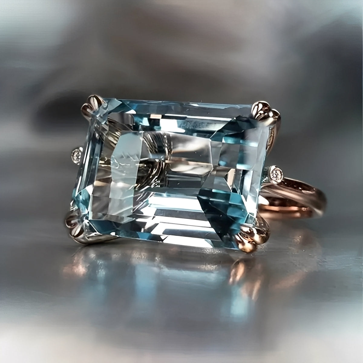 Nadine – Traditioneller Goldring mit Blauem Zirkon