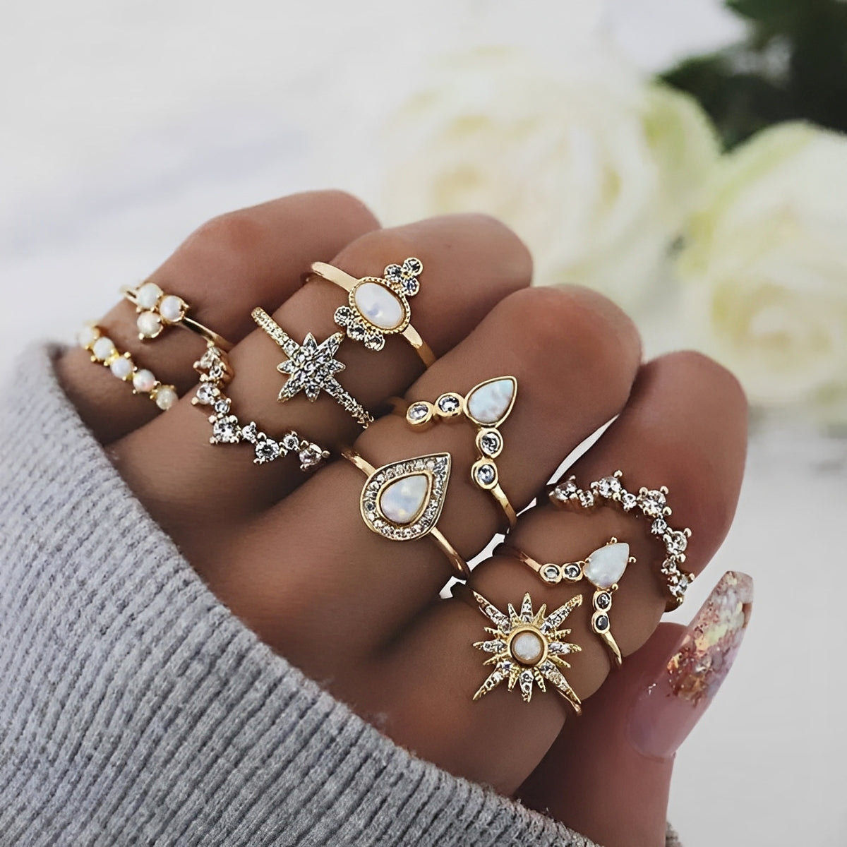 Noémie – Premium-Set von 8 bis 12 Einmaligen Ringen