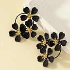 Noelia – Vintage Hängende Ohrringe Schwarze Blüte