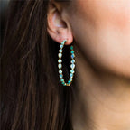 Raya – Vintage-Kreolen in Gold mit Blauem Opal