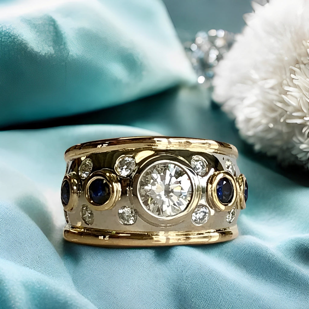 Sierra – Vintage Goldring mit Eingefasstem Zirkon