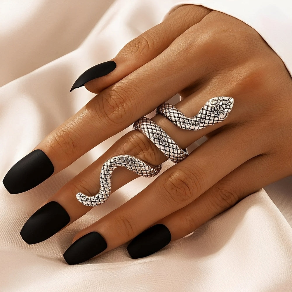 Damen Ring mit verstellbarem Schlangen-Design und gewundener Form