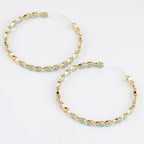 Raya – Vintage-Kreolen in Gold mit Blauem Opal