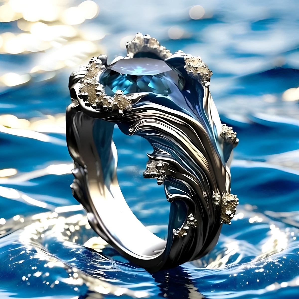 Jessa – Vintage-Ring mit Ozeanwellen-Design