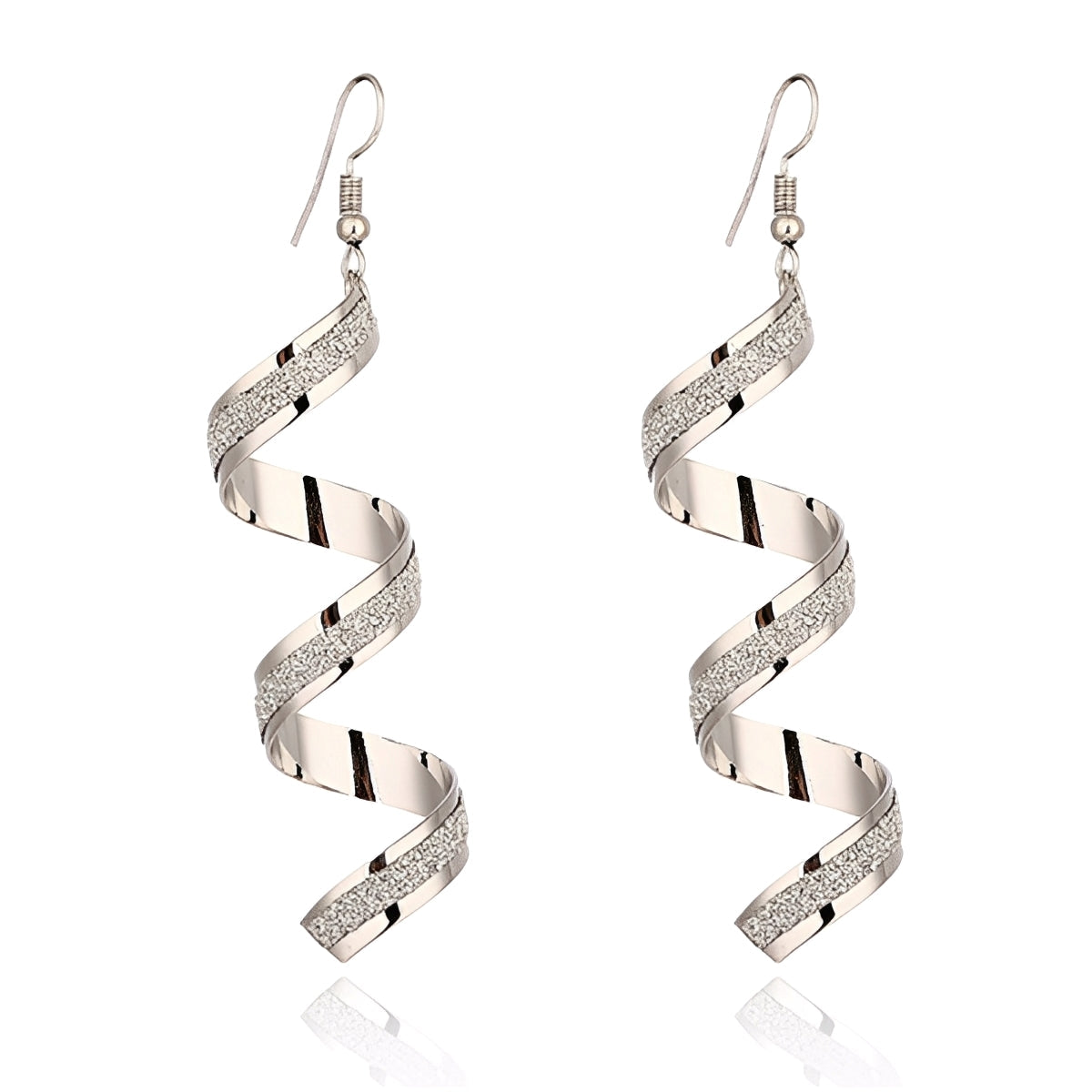 Jia – Funkelnde Silber Spiral Ohrringe