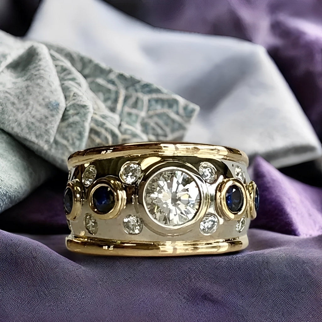 Sierra – Vintage Goldring mit Eingefasstem Zirkon