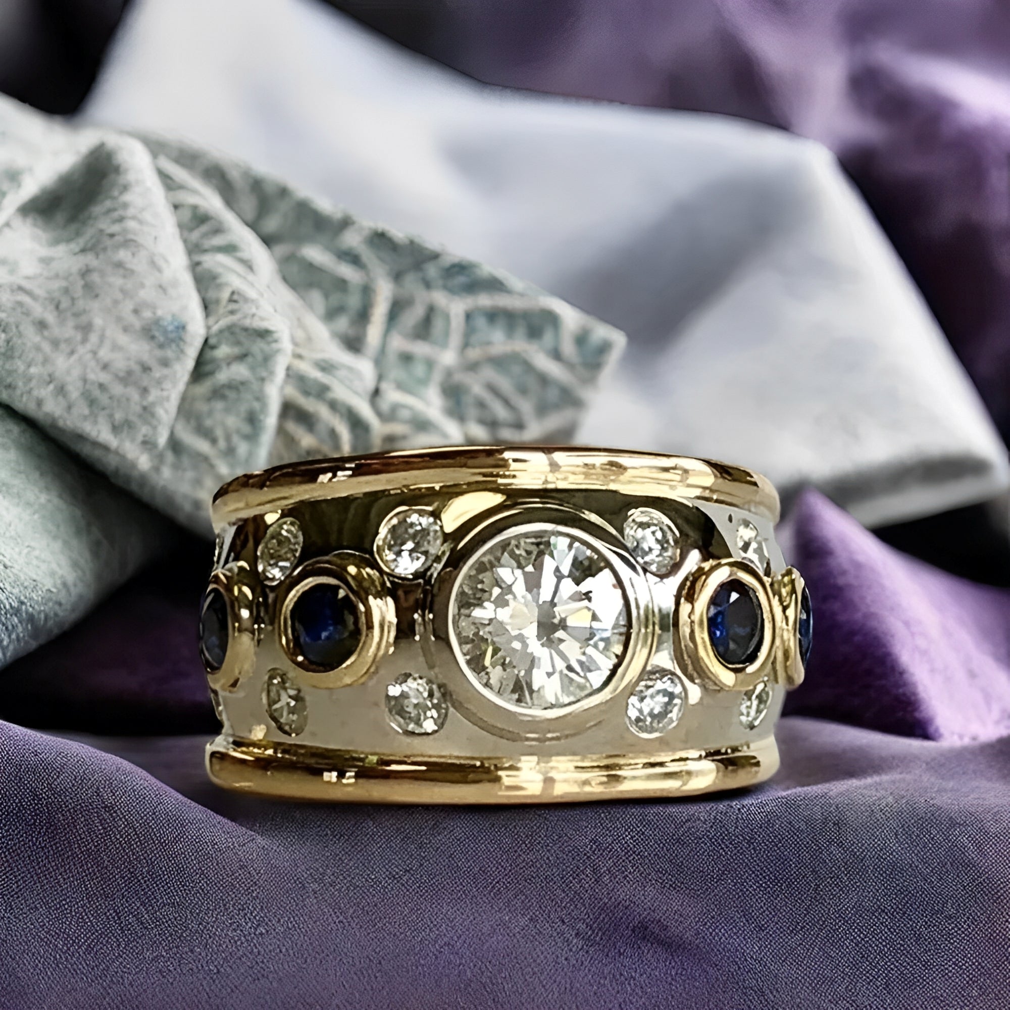 Sierra – Vintage Goldring mit Eingefasstem Zirkon