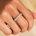 Dahliana – Ring Margerite in Silber Verstellbar und Handbemaltem Emaille